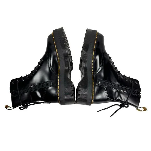 Dr. Martens Jadon Lace-Up Boots Sz 7 Black Leather Platform Airwair Goth Grunge - Picture 11 of 16